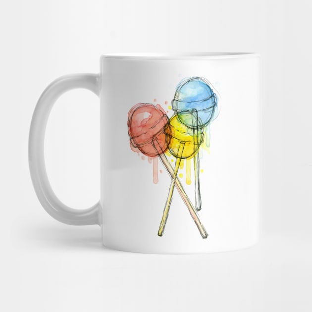 Lollipops Watercolor by Olechka